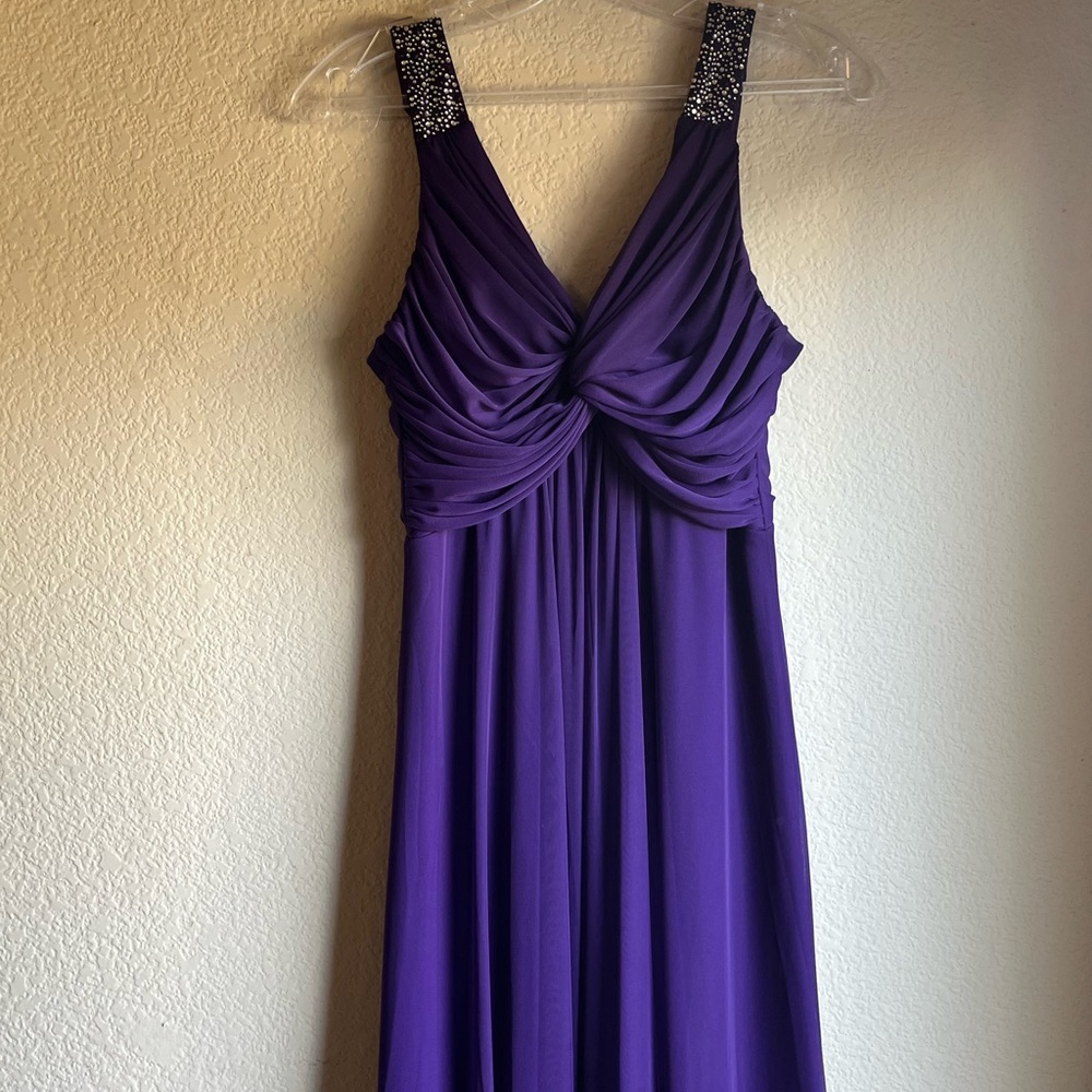Purple Formal Dress w/ sequin Straps